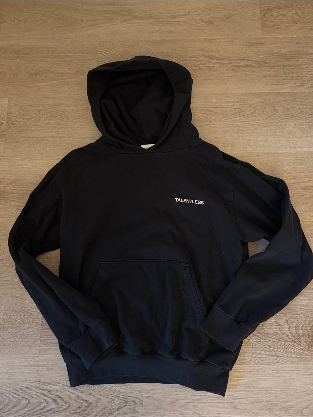 TALENTLESS Black Pullover Hoodie with Chest Logo